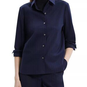 Theory Pinstripe Button-Front Shirt